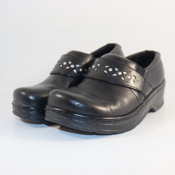 Klogs Footwear Women's Black Leather Slip-On Clogs – Size 8.5 - Picture 2 of 5